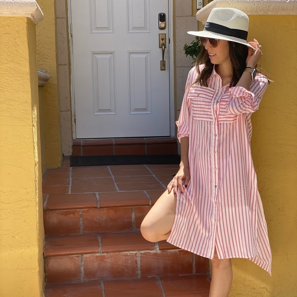 Kaylee Kollection Pink & White Stripe Shirt